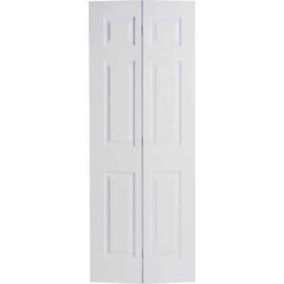 Masonite 72 In. W x 79 In. H Textured Hardboard Primed White 6-Panel 4-Door Bifold Door